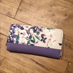 Purple floral wallet